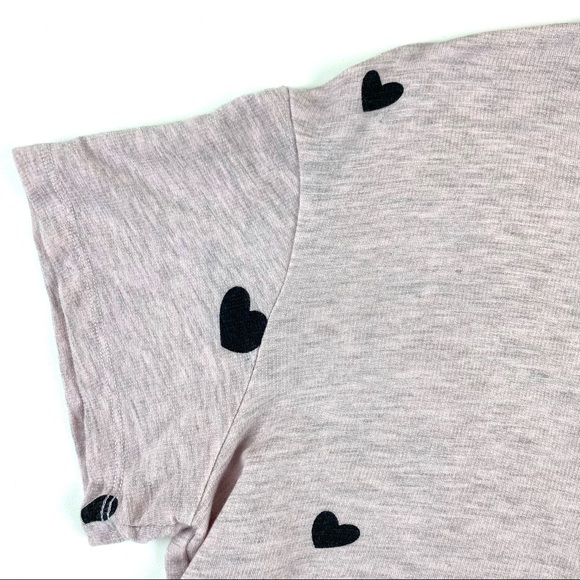 Monrow Super Soft Scattered Heart Crew Tee Shirt L - Picture 5 of 9